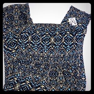 PLUS SIZE STRAPLESS GEOMETRICAL PRINT ROMPER